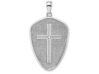 FJC Finejewelers 14k White Gold Cross Shield with Joshua 1:9 On Reverse Charm