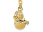 FJC Finejewelers 14k Yellow Gold Snowman with Scarf Hat Charm