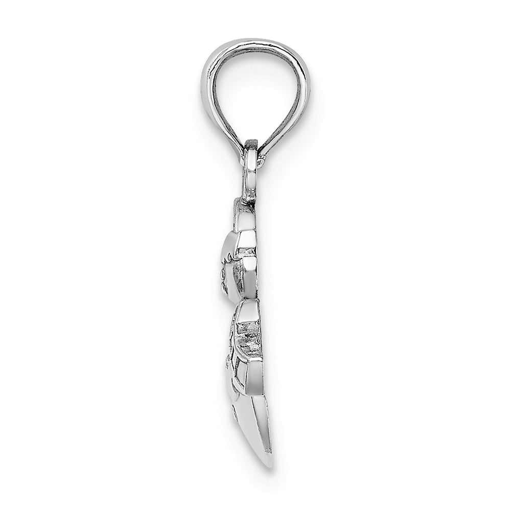 FJC Finejewelers 14k White Gold White Snowman Scarf Hat Charm