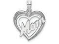 FJC Finejewelers 14k White Gold White Mom Inside Double Heart Charm