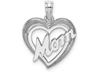 FJC Finejewelers 14k White Gold White Mom Inside Double Heart Charm