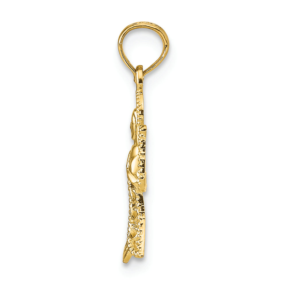 FJC Finejewelers 14k Yellow Gold Angel with Filigree Wings Charm