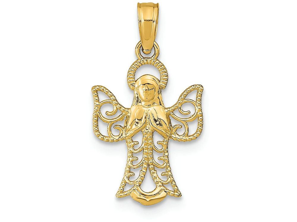 FJC Finejewelers 14k Yellow Gold Angel with Filigree Wings Charm