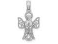 FJC Finejewelers 14k White Gold White Angel with Filigree Wings Charm