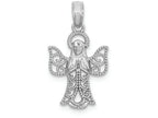 FJC Finejewelers 14k White Gold White Angel with Filigree Wings Charm