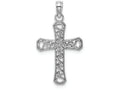 FJC Finejewelers 14k White Gold Filigree Swirl Cross with Beaded Edge Charm
