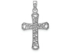 FJC Finejewelers 14k White Gold Filigree Swirl Cross with Beaded Edge Charm