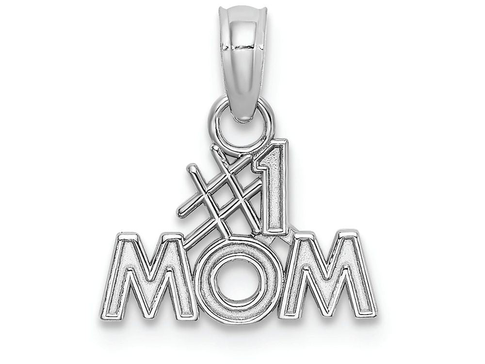 FJC Finejewelers 14k White Gold White #1 Momblock Letters Charm