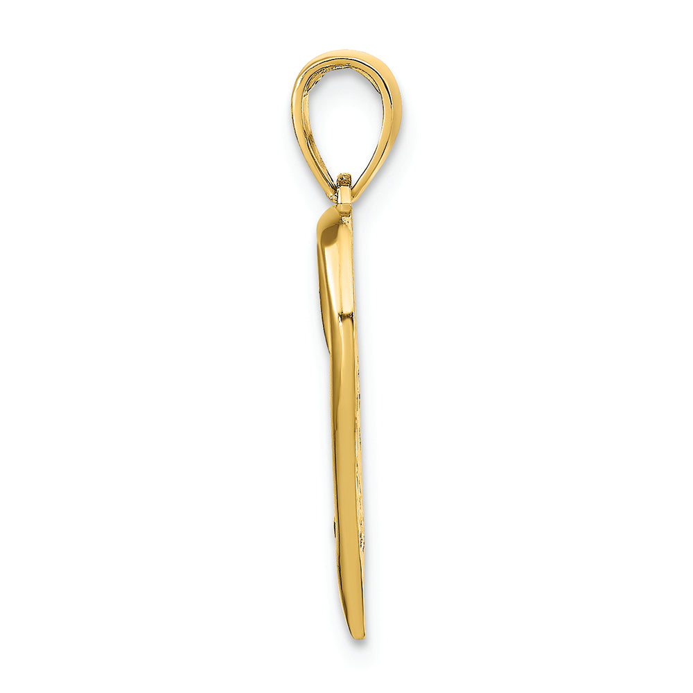 FJC Finejewelers 14k Yellow Gold Heart with "xo" Side Polish Charm