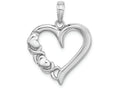 FJC Finejewelers 14k White Gold White Heart with "xo" Side Polish Charm