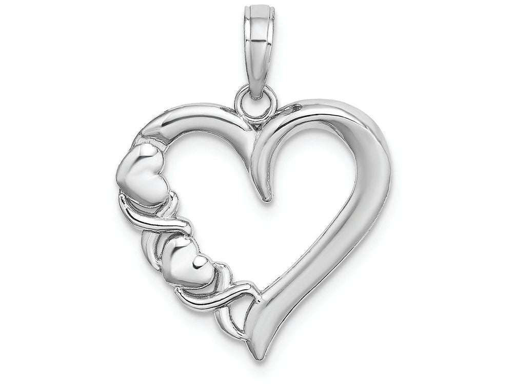 FJC Finejewelers 14k White Gold White Heart with "xo" Side Polish Charm