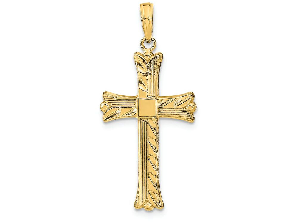 FJC Finejewelers 14k Yellow Gold Cross Charmtextured