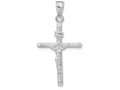 FJC Finejewelers 14k White Gold Crucifix Charmtextured