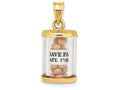 FJC Finejewelers 14k Yellow Gold 3d Mustard Seed Cylinder "if Ye Have Faith"moveable Charm