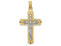 FJC Finejewelers 14k Crucifix On Lattice Cross with Scroll Tips Charm