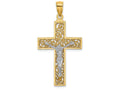 FJC Finejewelers 14k Two-tone Gold Crucifix On Swirl Cross Charm