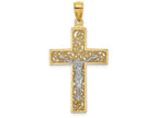FJC Finejewelers 14k Two-tone Gold Crucifix On Swirl Cross Charm