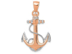 FJC Finejewelers 14k Rose Gold with with Rhodium Anchor with Rope Charm