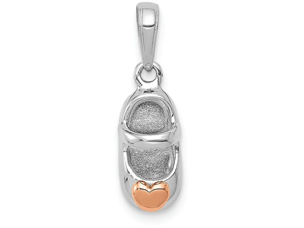 FJC Finejewelers 14k Two-tone Gold White with Rose Gold Baby Shoe Charm