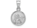 FJC Finejewelers 14k White Gold 10mm Angel Coin Charmengraved