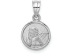FJC Finejewelers 14k White Gold 10mm Angel Coin Charmengraved