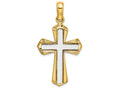 FJC Finejewelers 14k White Cross In Yellow Frame Charm