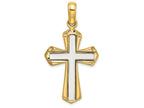 FJC Finejewelers 14k White Cross In Yellow Frame Charm