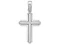 FJC Finejewelers 14k White Gold Beveled Stick Cross with Frame Charm