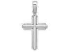 FJC Finejewelers 14k White Gold Beveled Stick Cross with Frame Charm