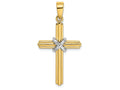 FJC Finejewelers 14k Two-tone Gold Cross with "x" Center Triple Endcaps Charm