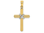 FJC Finejewelers 14k Two-tone Gold Cross with "x" Center Triple Endcaps Charm