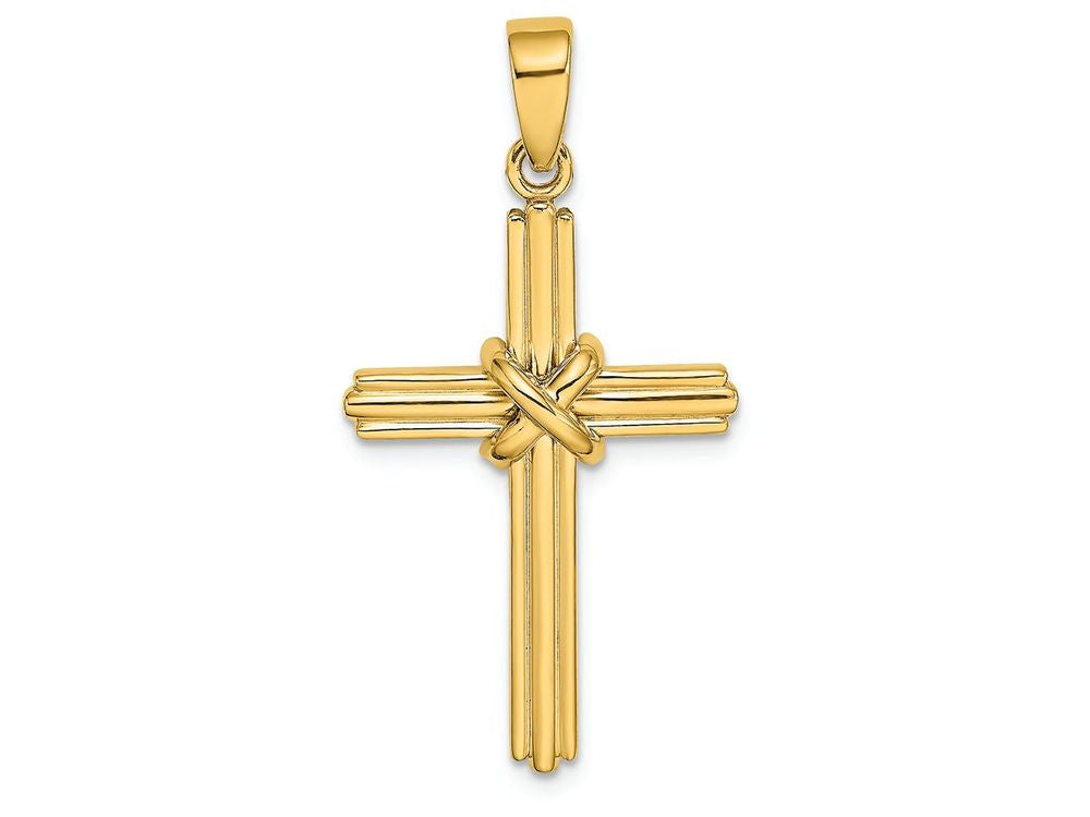 FJC Finejewelers 14k Yellow Gold Cross with "x" Center Triple Endcaps Charm
