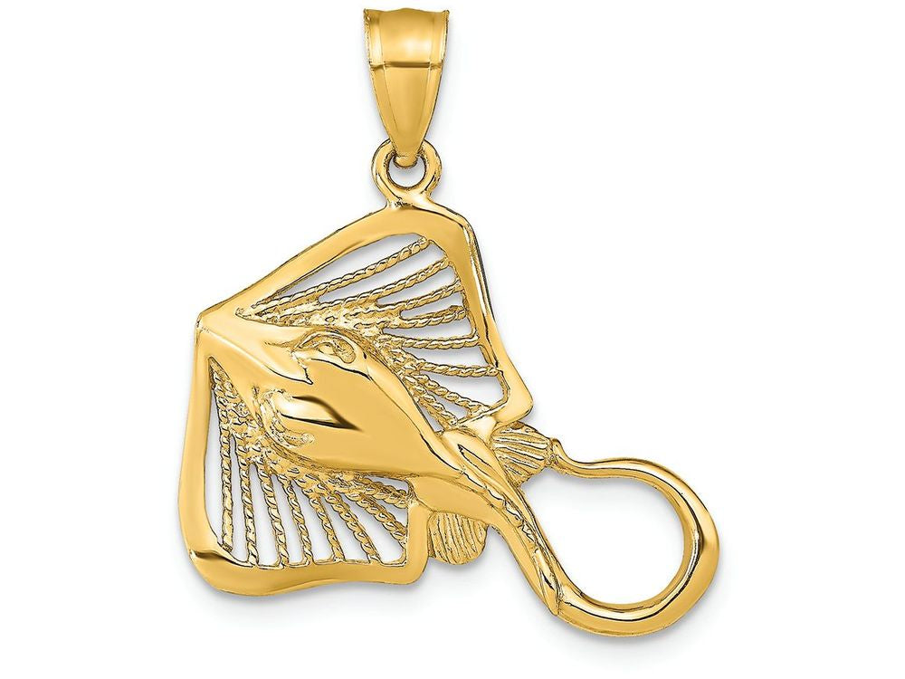 FJC Finejewelers 14k Yellow Gold Stingray Beaded Accent Charm