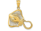 FJC Finejewelers 14k Yellow Gold Stingray Beaded Accent Charm