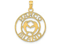 FJC Finejewelers 14k Yellow Gold Marco Island with Dolpins In Round Frame Charm