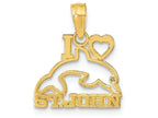 FJC Finejewelers 14k Yellow Gold I Heart St. John with Dolphin Charm