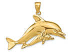 FJC Finejewelers 14k Yellow Gold Double Dolphins Swimming- Charm