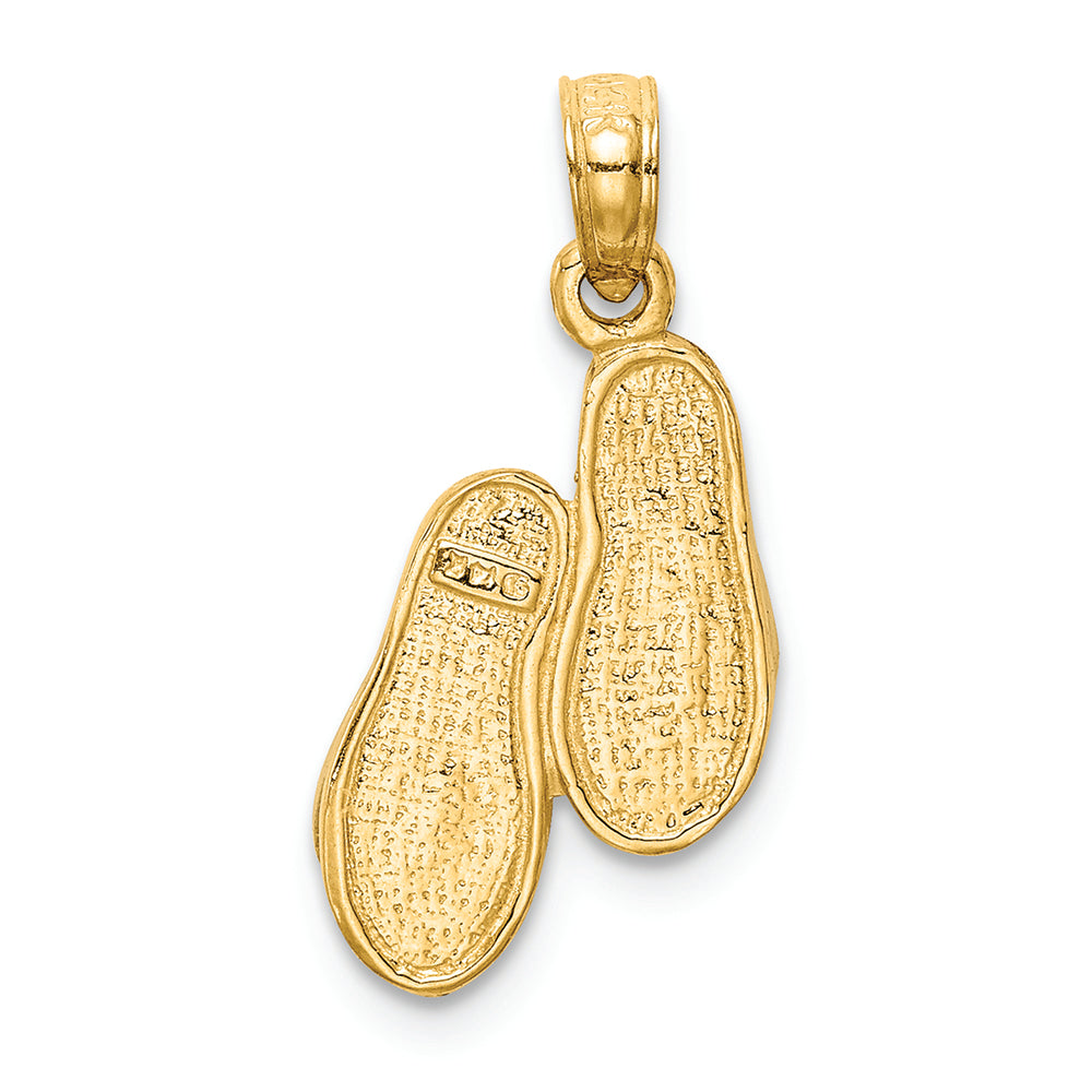 FJC Finejewelers 14k Yellow Gold with Rhodium Solid Polished Sandals Charm
