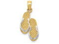 FJC Finejewelers 14k Yellow Gold with Rhodium Solid Polished Sandals Charm