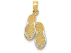 FJC Finejewelers 14k Yellow Gold with Rhodium Solid Polished Sandals Charm