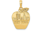 FJC Finejewelers 14k Yellow Gold Solid New York Skyline On Small Apple Charm