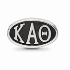 LogoArt Sterling Silver 12.25mm Kappa Alpha Theta Oval Letters Bead Charm