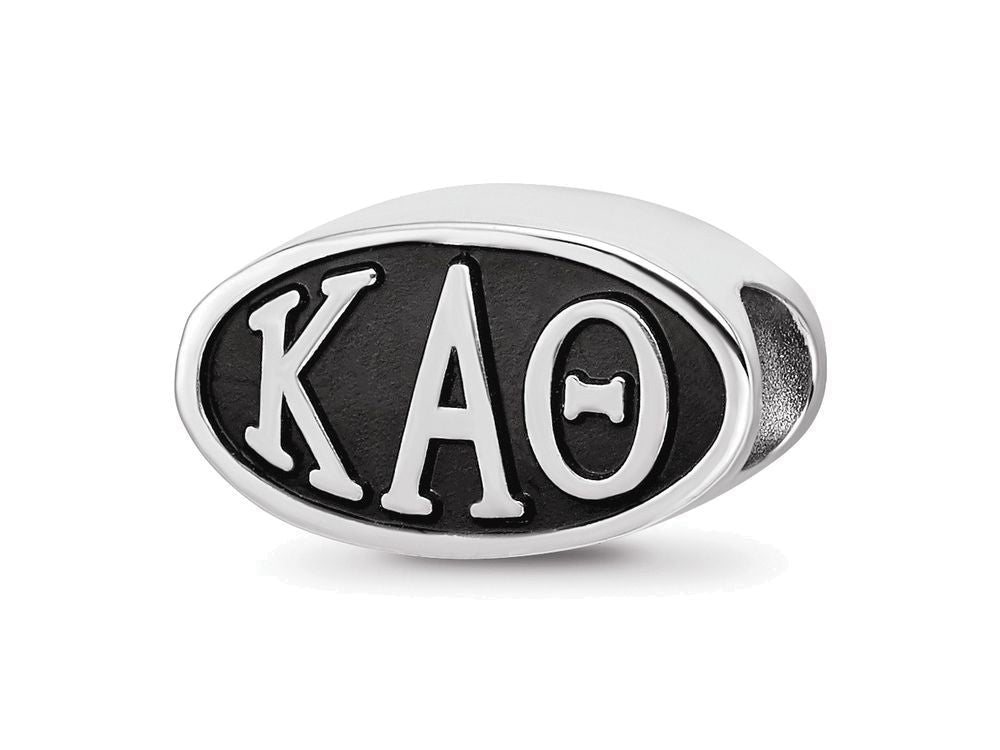 LogoArt Sterling Silver 12.25mm Kappa Alpha Theta Oval Letters Bead Charm