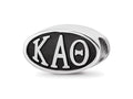 LogoArt Sterling Silver 12.25mm Kappa Alpha Theta Oval Letters Bead Charm