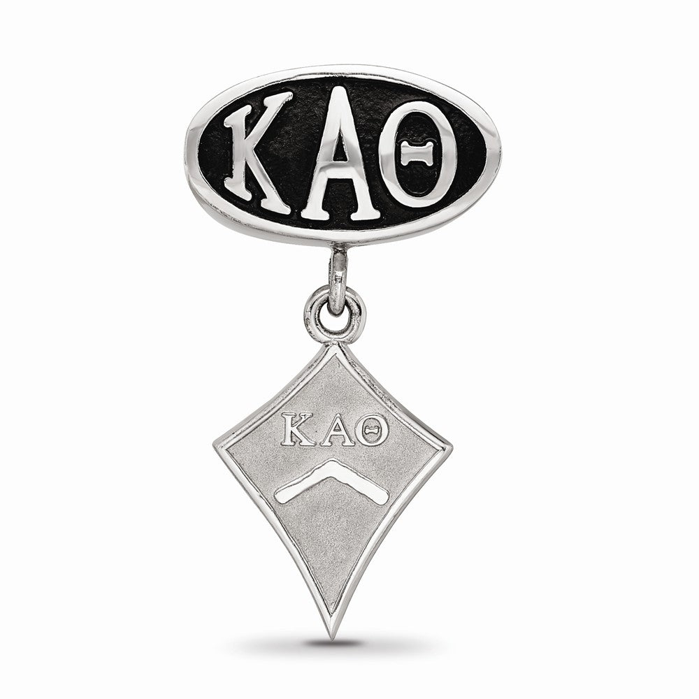 LogoArt Sterling Silver Kappa Alpha Theta Oval Bead Charm Kite Dangle Bead Charm