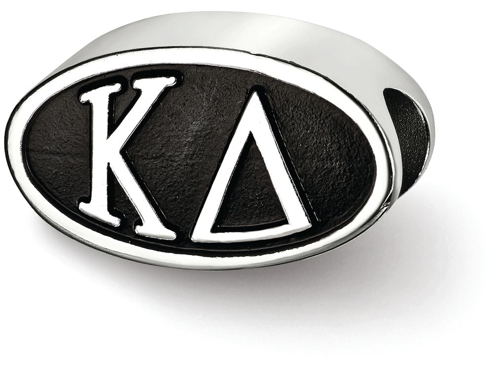 LogoArt Sterling Silver 12.25mm Kappa Delta Oval Letters Bead Charm