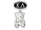 LogoArt Sterling Silver Kappa Delta Oval Bead Charm With Teddy Bear Dangle Bead Charm