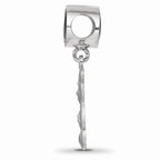 LogoArt Sterling Silver Kappa Delta Oval Bead Charm With Teddy Bear Dangle Bead Charm