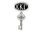 LogoArt Sterling Silver Kappa Kappa Gamma Oval Bead Charm Key Dangle Bead Charm