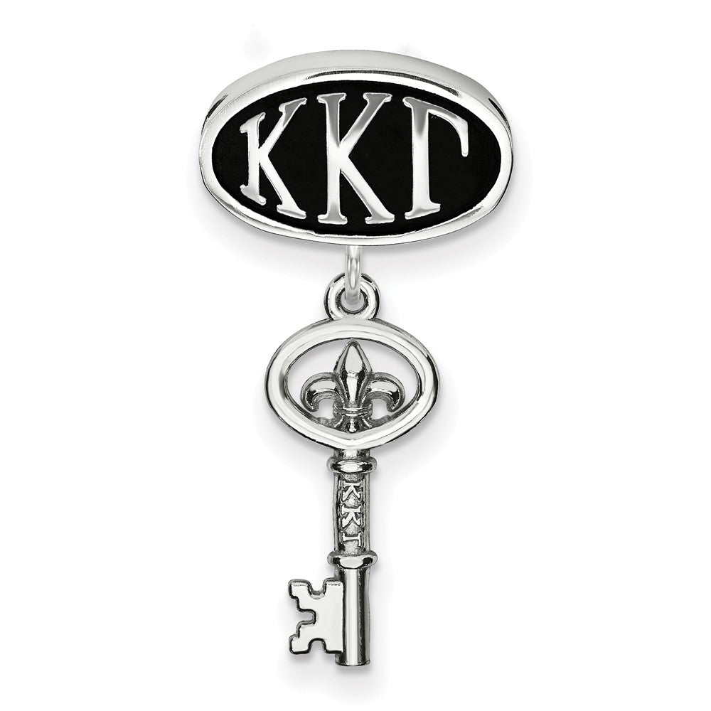 LogoArt Sterling Silver Kappa Kappa Gamma Oval Bead Charm Key Dangle Bead Charm
